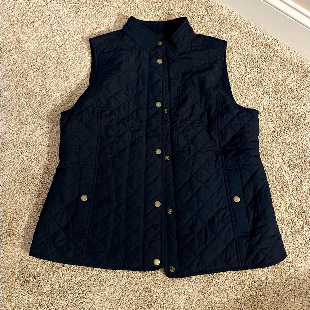 Talbots Navy Quilted Vest Size Large Never Worn